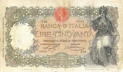 CARTAMONETA - BANCA d'ITALIA - Vittorio Emanuele III (1900-1943) - 50 Lire 03/02/1918 - Buoi Alfa 217; Lireuro 4H RR Stringher/Sacchi
 Stringher/Sacc...