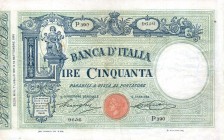 CARTAMONETA - BANCA d'ITALIA - Vittorio Emanuele III (1900-1943) - 50 Lire - Barbetti con matrice 07/07/1921 Alfa 147; Lireuro 3/33 R Stringher/Sacchi...