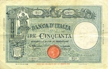 CARTAMONETA - BANCA d'ITALIA - Vittorio Emanuele III (1900-1943) - 50 Lire - Barbetti 11/08/1943 - B. I. Alfa 204; Lireuro 10A Azzolini/Urbini
 Azzol...