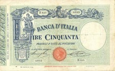 CARTAMONETA - BANCA d'ITALIA - Vittorio Emanuele III (1900-1943) - 50 Lire - Fascetto con matrice 02/06/1928 Alfa 170; Lireuro 5/6 Stringher/Sacchi
 ...