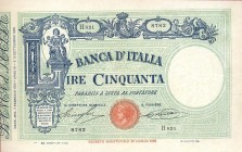 CARTAMONETA - BANCA d'ITALIA - Vittorio Emanuele III (1900-1943) - 50 Lire - Fascetto con matrice 07/02/1928 Alfa 169; Lireuro 5/5 Stringher/Sacchi
 ...