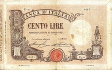 CARTAMONETA - BANCA d'ITALIA - Vittorio Emanuele III (1900-1943) - 100 Lire - Barbetti con matrice 02/02/1915 Alfa 291; Lireuro 15/19 Stringher/Sacchi...