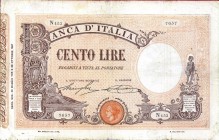 CARTAMONETA - BANCA d'ITALIA - Vittorio Emanuele III (1900-1943) - 100 Lire - Barbetti con matrice 23/05/1915 Alfa 292; Lireuro 15/20 Stringher/Sacchi...