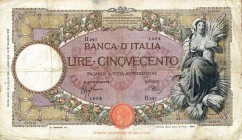 CARTAMONETA - BANCA d'ITALIA - Vittorio Emanuele III (1900-1943) - 500 Lire - Capranesi 15/07/1941 - Fascio I° tipo Alfa 524; Lireuro 29X Azzolini/Urb...