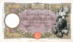 CARTAMONETA - BANCA d'ITALIA - Vittorio Emanuele III (1900-1943) - 500 Lire - Capranesi 27/02/1940 - Fascio I° tipo Alfa 517; Lireuro 29R Azzolini/Urb...