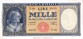 CARTAMONETA - BANCA d'ITALIA - Repubblica Italiana (monetazione in lire) (1946-2001) - 1.000 Lire - Medusa 10/02/1948 Alfa 696; Lireuro 54B Einaudi/Ur...