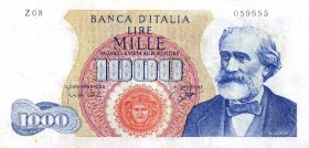 CARTAMONETA - BANCA d'ITALIA - Repubblica Italiana (monetazione in lire) (1946-2001) - 1.000 Lire - Verdi 1° tipo 14/01/1964 Alfa 712sp; Lireuro 55Ca ...