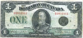 CARTAMONETA ESTERA - CANADA - Giorgio V (1910-1936) - Dollaro 02/07/1923 Pick 33
 
meglio di MB