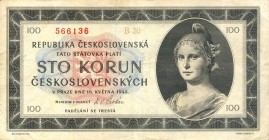 CARTAMONETA ESTERA - CECOSLOVACCHIA - Repubblica - 100 Corone 1945 Kr. 67
 
BB