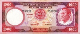 CARTAMONETA ESTERA - GUINEA EQUATORIALE - Repubblica - 1.000 Ekuele 07/07/1975 Pick 13 Piega angolare
 Piega angolare
bello SPL