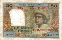 CARTAMONETA ESTERA - ISOLE COMORES - Dominazione Francese (1886-1975) - 50 Franchi (1960-63) Pick 2
 
meglio di MB