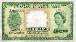 CARTAMONETA ESTERA - MALAYA AND BRITISH BORNEO - Elisabetta II (1952) - 5 Dollari 21/03/1953
 
meglio di MB