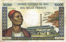 CARTAMONETA ESTERA - MALI - Repubblica - 1.000 Franchi (1973-84) Pick 13 Lievi restauri
 Lievi restauri
BB