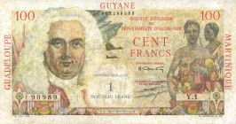 CARTAMONETA ESTERA - MARTINICA - Quarta Repubblica (1947-1958) - Franco (1947-49) Pick 37 Emissione provvisoria per le Antille - Stampa sui 100 franch...