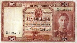 CARTAMONETA ESTERA - RHODESIA DEL SUD - Giorgio VI (1936-1952) - 10 Scellini 01/01/1948 Kr. 9 Restauri
 Restauri
MB