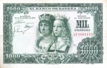 CARTAMONETA ESTERA - SPAGNA - Francesco Franco Caudillo (1939-1975) - 1.000 Pesetas 29/11/1957 (1958) Kr. 149a R
 
BB+
