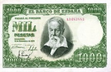 CARTAMONETA ESTERA - SPAGNA - Francesco Franco Caudillo (1939-1975) - 1.000 Pesetas 31/12/1951 (1953) Kr. 143 R Piega verticale pressata
 Piega verti...