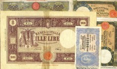 LOTTI - Cartamoneta-Italiana 1000 lire 1946, 100 lire 1939, 50 lire 1936 e 1941, 10 lire 1923 Lotto di 5 biglietti
 Lotto di 5 biglietti
MB÷qBB