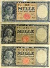 LOTTI - Cartamoneta-Italiana 1000 lire 1947 testina e testina W39, 1948 W351 Lotto di 3 biglietti
 Lotto di 3 biglietti
med. MB