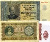 LOTTI - Cartamoneta-Estera BULGARIA - 500 leva 1942 e 200 leva 1943 (entrambe MB) e 10 leva 1951 (SPL) Lotto di 3 biglietti
 Lotto di 3 biglietti
MB...