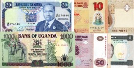 LOTTI - Cartamoneta-Estera CONGO - Egitto, Uganda, Kenya, Nigeria, Eritrea Lotto di 6 biglietti
 Lotto di 6 biglietti
qSPL÷FDS