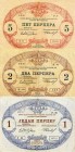 LOTTI - Cartamoneta-Estera MONTENEGRO - 1-2-5 perpera 1914 Lotto di 3 biglietti
 Lotto di 3 biglietti
med. BB