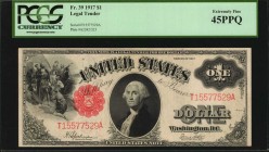 Legal Tender Notes

Fr. 39. 1917 $1 Legal Tender Note. PCGS Currency Extremely Fine 45 PPQ.

A mid-grade offering if this Legal Tender Ace.

Est...