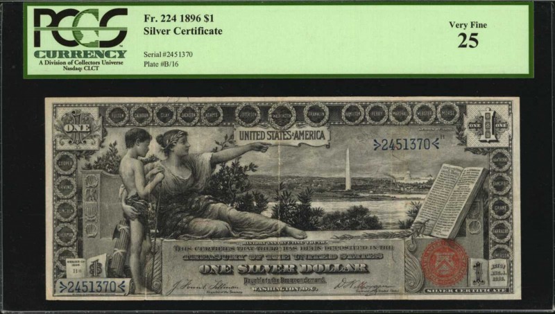 Silver Certificates

Fr. 224. 1896 $1 Silver Certificate. PCGS Currency Very F...