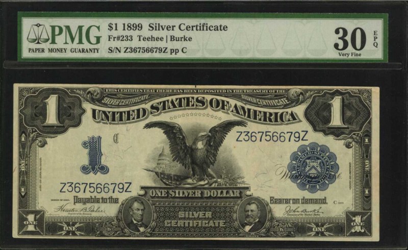 Silver Certificates

Fr. 233. 1899 $1 Silver Certificate. PMG Very Fine 30 EPQ...