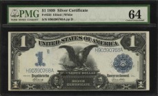Silver Certificates

Fr. 235. 1899 $1 Silver Certificate. PMG Choice Uncirculated 64.

A bold design adds to the appeal of this CU Silver Certific...