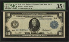 Federal Reserve Notes

Fr. 911a. 1914 $10 Federal Reserve Note. New York. PMG Choice Very Fine 35 EPQ.

A mid grade offering of this New York FRN ...