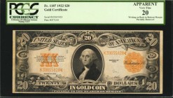 Gold Certificates

Fr. 1187. 1922 $20 Gold Certificate. PCGS Currency Very Fine 20 Apparent. Writing on Back in Bottom Margin Partially Removed.

...