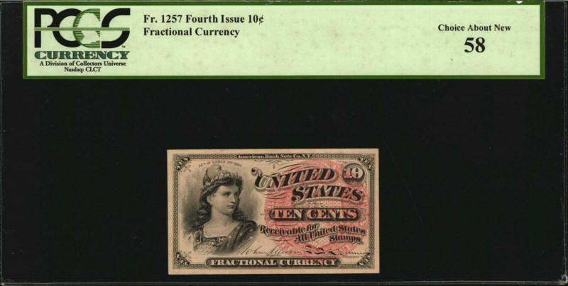 Fourth Issue

Fr. 1257. 10 Cent. Fourth Issue. PCGS Currency Choice About New ...
