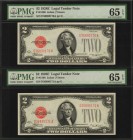 Legal Tender Notes

Lot of (2) Fr. 1506. 1928E $2 Legal Tender Notes. PMG Gem Uncirculated 65 EPQ. Consecutive.

A gem pairing of consecutive 1928...