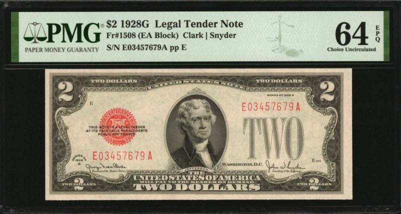 Legal Tender Notes

Fr. 1508. 1928G $2 Legal Tender Note. PMG Choice Uncircula...