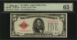Legal Tender Notes

Fr. 1526. 1928A $5 Legal Tender Note. PMG Gem Uncirculated 65 EPQ.

Bright paper and dark red overprints add to the appeal of ...