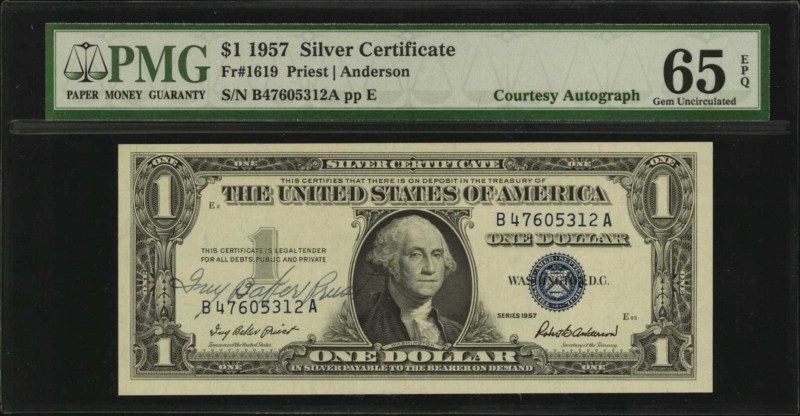 Silver Certificates

Fr. 1619. 1957 $1 Silver Certificate. PMG Gem Uncirculate...