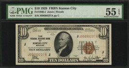 Federal Reserve Bank Notes

Fr. 1860-J. 1929 $10 Federal Reserve Bank Note. Kansas City. PMG About Uncirculated 55 EPQ.

Fully original paper is n...