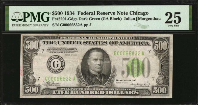Federal Reserve Notes

Fr. 2201-Gdgs. 1934 $500 Federal Reserve Note. Chicago....