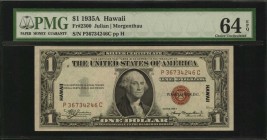 Hawaii Emergency Note

Fr. 2300. 1935A $1 Hawaii Emergency Note. PMG Choice Uncirculated 64 EPQ.

A nearly Gem offering of this Hawaii emergency i...