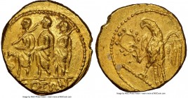 SCYTHIA. Geto-Dacians. Coson (ca. after 54 BC). AV stater (18mm, 8.64 gm, 12h). NGC MS 4/5 - 4/5. Ca. 44-42 BC. Roman consul walking left, accompanied...