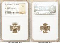 EUBOEA. Histiaea. Ca. 3rd-2nd centuries BC. AR tetrobol (15mm, 10h). NGC VF. Head of nymph right, wearing vine-leaf crown, earring and necklace / IΣTI...