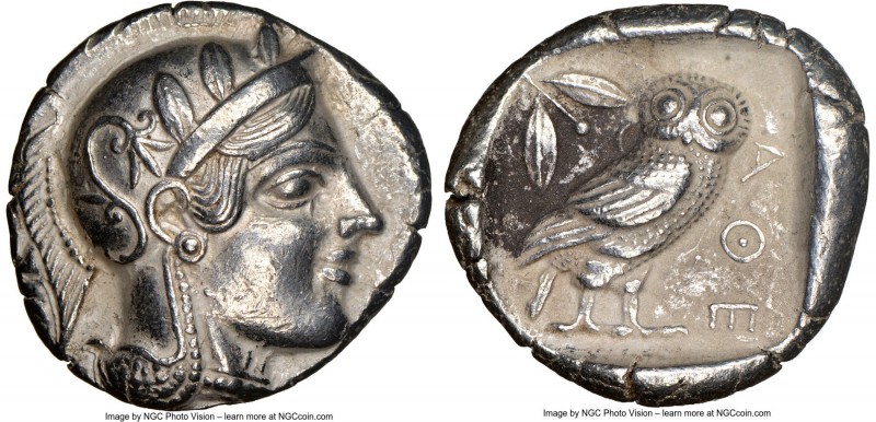 ATTICA. Athens. Ca. 455-440 BC. AR tetradrachm (24mm, 15.85 gm, 7h). NGC Choice ...
