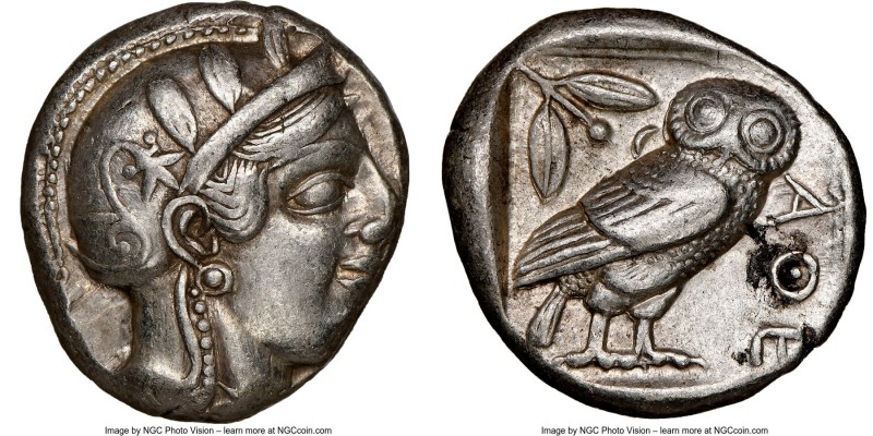 ATTICA. Athens. Ca. 455-440 BC. AR tetradrachm (23mm, 17.14 gm, 8h). NGC XF 4/5 ...