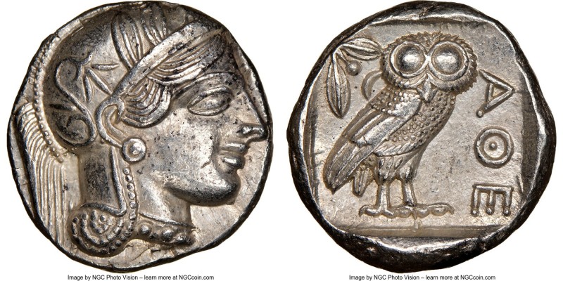 ATTICA. Athens. Ca. 440-404 BC. AR tetradrachm (24mm, 17.20 gm, 5h). NGC Choice ...