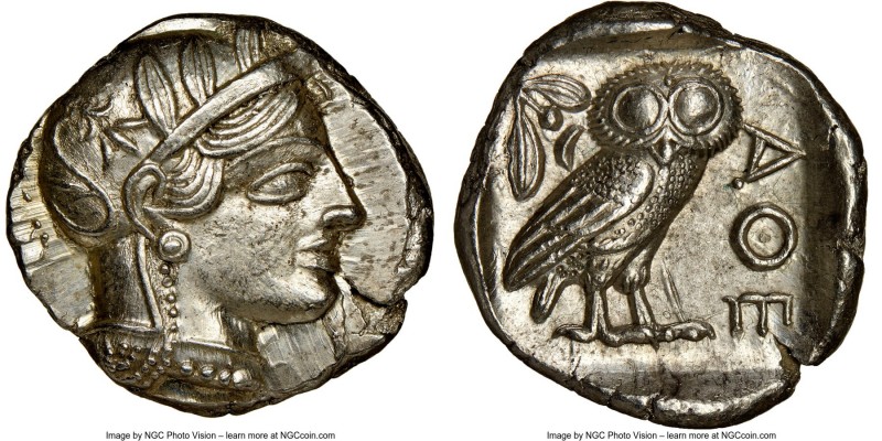 ATTICA. Athens. Ca. 440-404 BC. AR tetradrachm (25mm, 17.20 gm, 5h). NGC Choice ...