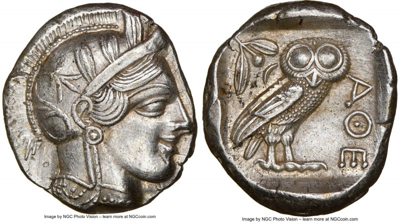 ATTICA. Athens. Ca. 440-404 BC. AR tetradrachm (26mm, 17.16 gm, 6h). NGC AU 5/5 ...