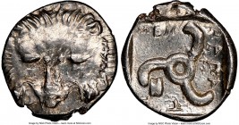 LYCIAN DYNASTS. Mithrapata (ca. 390-360 BC). AR sixth-stater (12mm, 1.31 gm, 6h). NGC MS 4/5 - 5/5. Uncertain mint. Lion scalp facing / MEΘ-PAΠA-T-A, ...