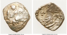 CILICIA. Tarsus. Ca. 4th century BC. AR 3/4 obol (10mm, 0.55 gm, 7h). Fine. Ba'altars seated left, grain ear and grapes in right hand, grounded scepte...