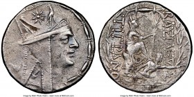 ARMENIAN KINGDOM. Tigranes II the Great (95-56 BC). AR tetradrachm (26mm, 15.48 gm, 12h). NGC XF 4/5 - 2/5, flan flaw. Tigranocerta, ca. 80-68 BC. Dia...